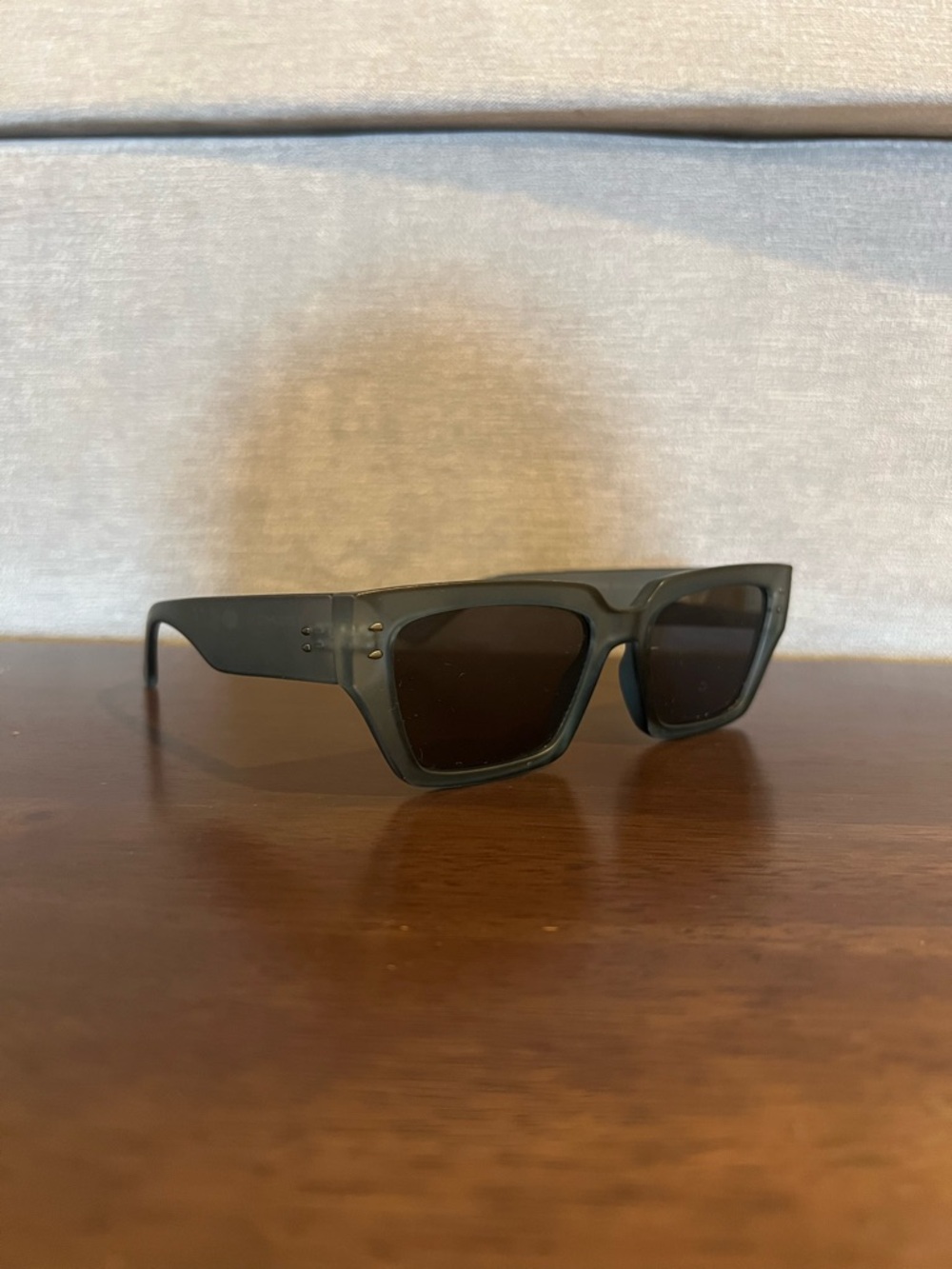 Frye & Co SR1123 Oversized Square Sunglasses Blue Green Chunky Frame 69mm